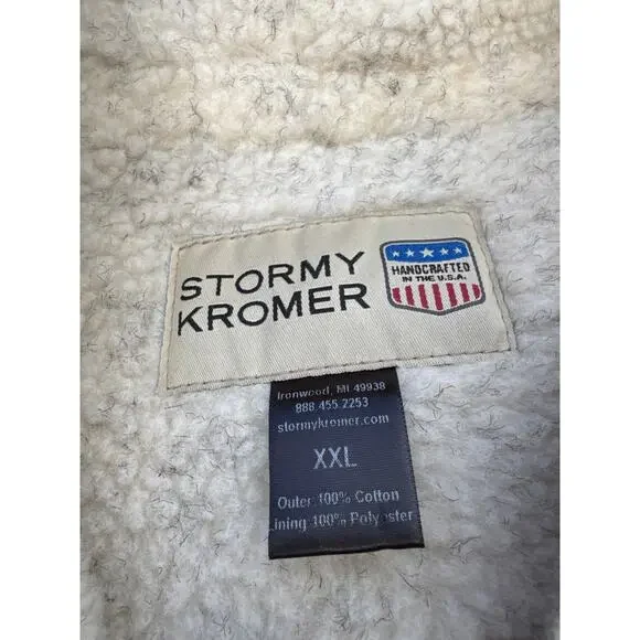 Stormy Kromer Vest Sherpa Lined Hooded Mens Size XXL Zippered Chore Vest Outdoor